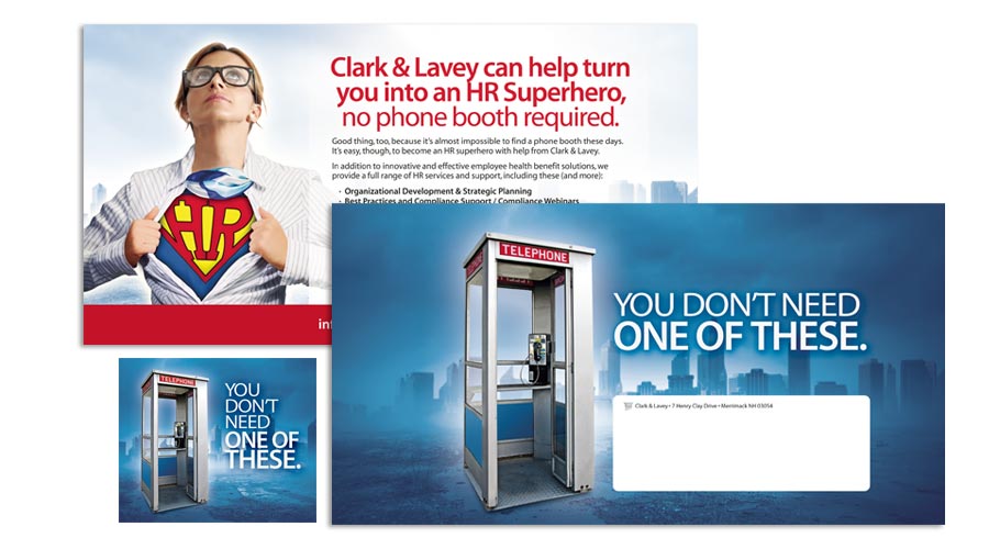 Direct mailer and web ad for Clark & Lavey