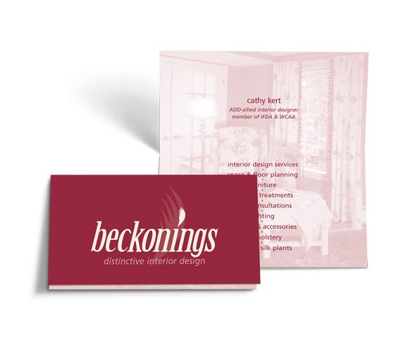 Folded business card for Beckonings